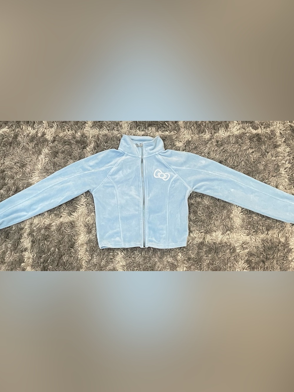 Forever 21 Hello Kitty And Friends Angel Velour Full Zip Jacket Blue Size S